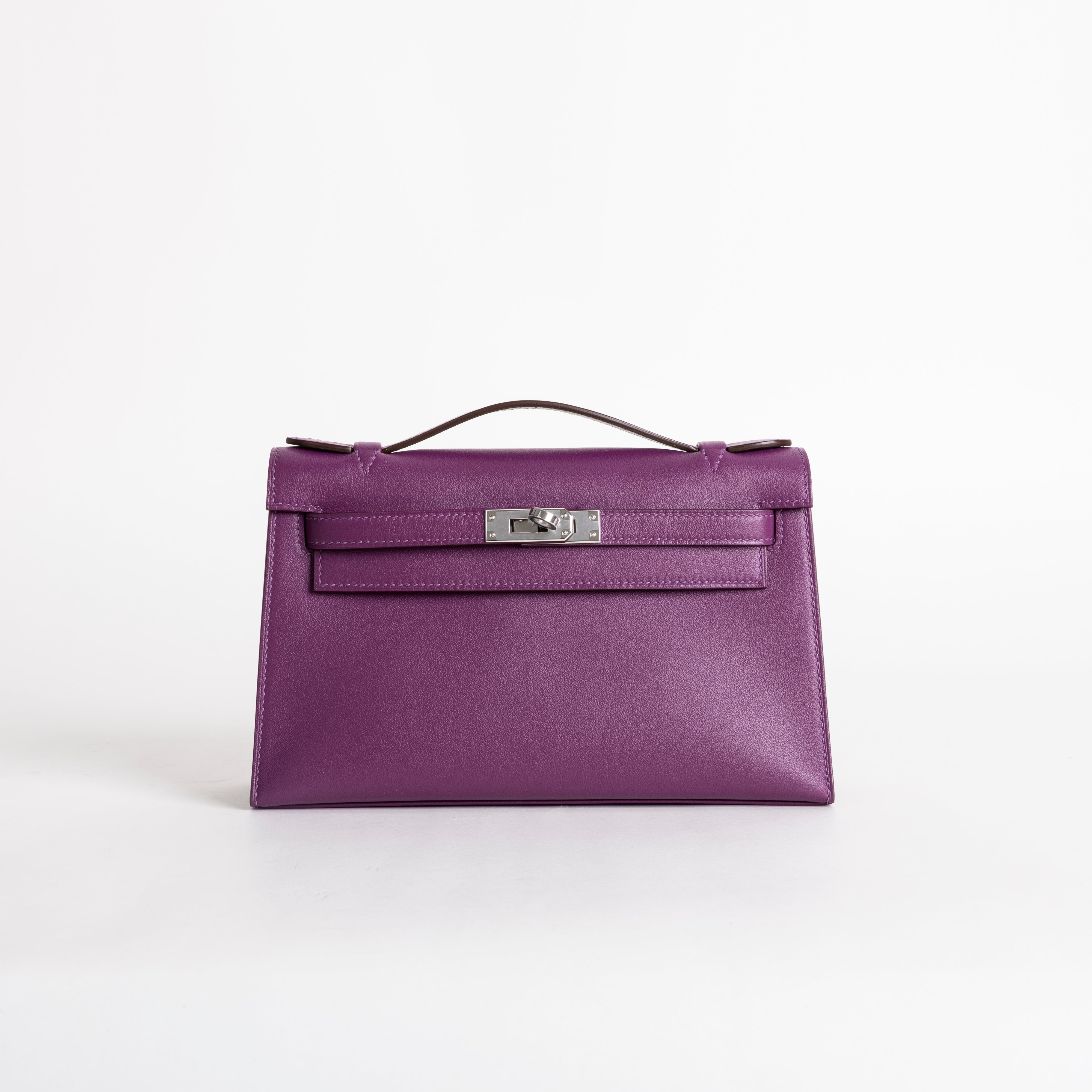 KELLY POCHETTE SWIFT LEATHER ANEMONE WITH PALLADIUM HARDWARE (PHW)