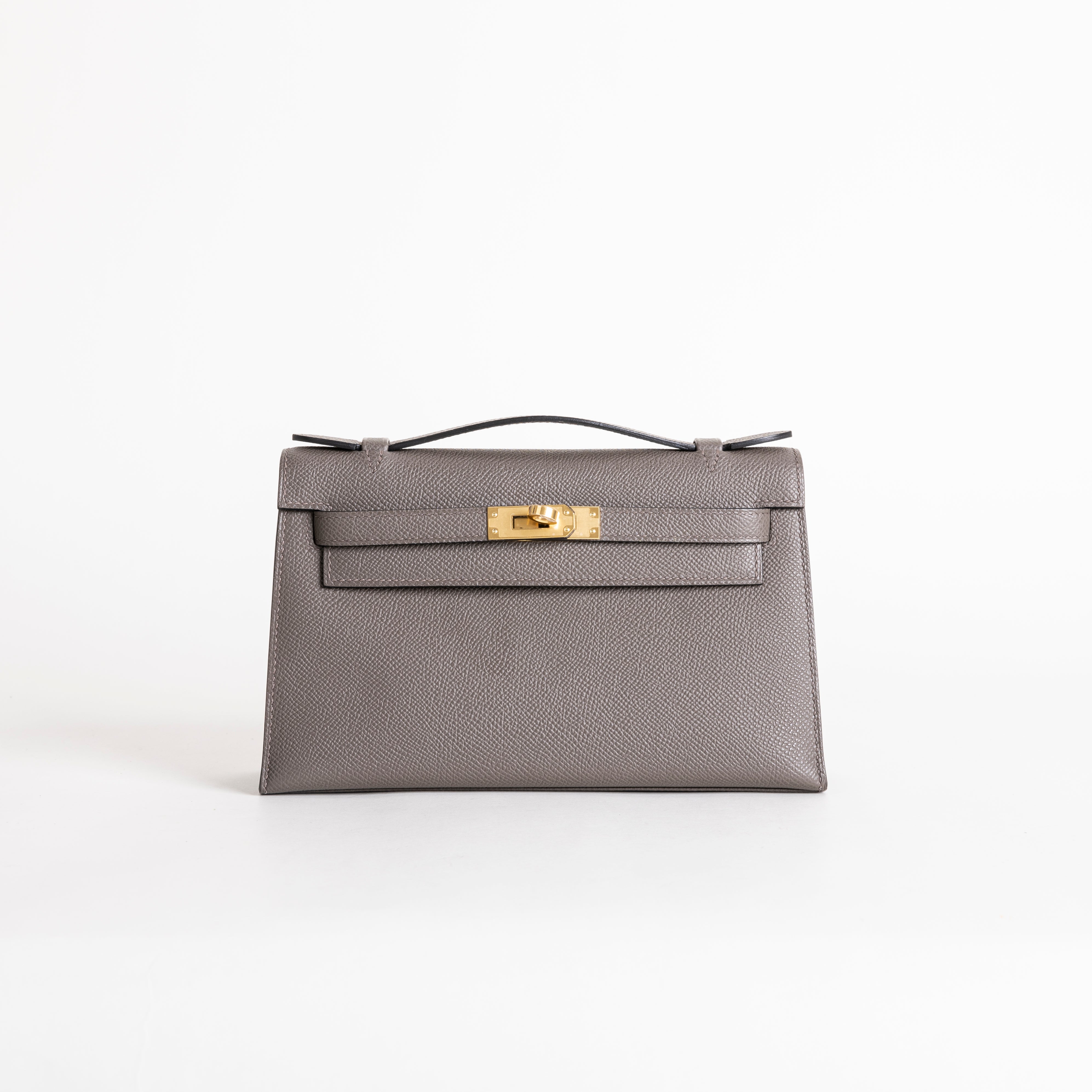 KELLY POCHETTE EPSOM LEATHER ETAIN WITH GOLD HARDWARE (GHW)