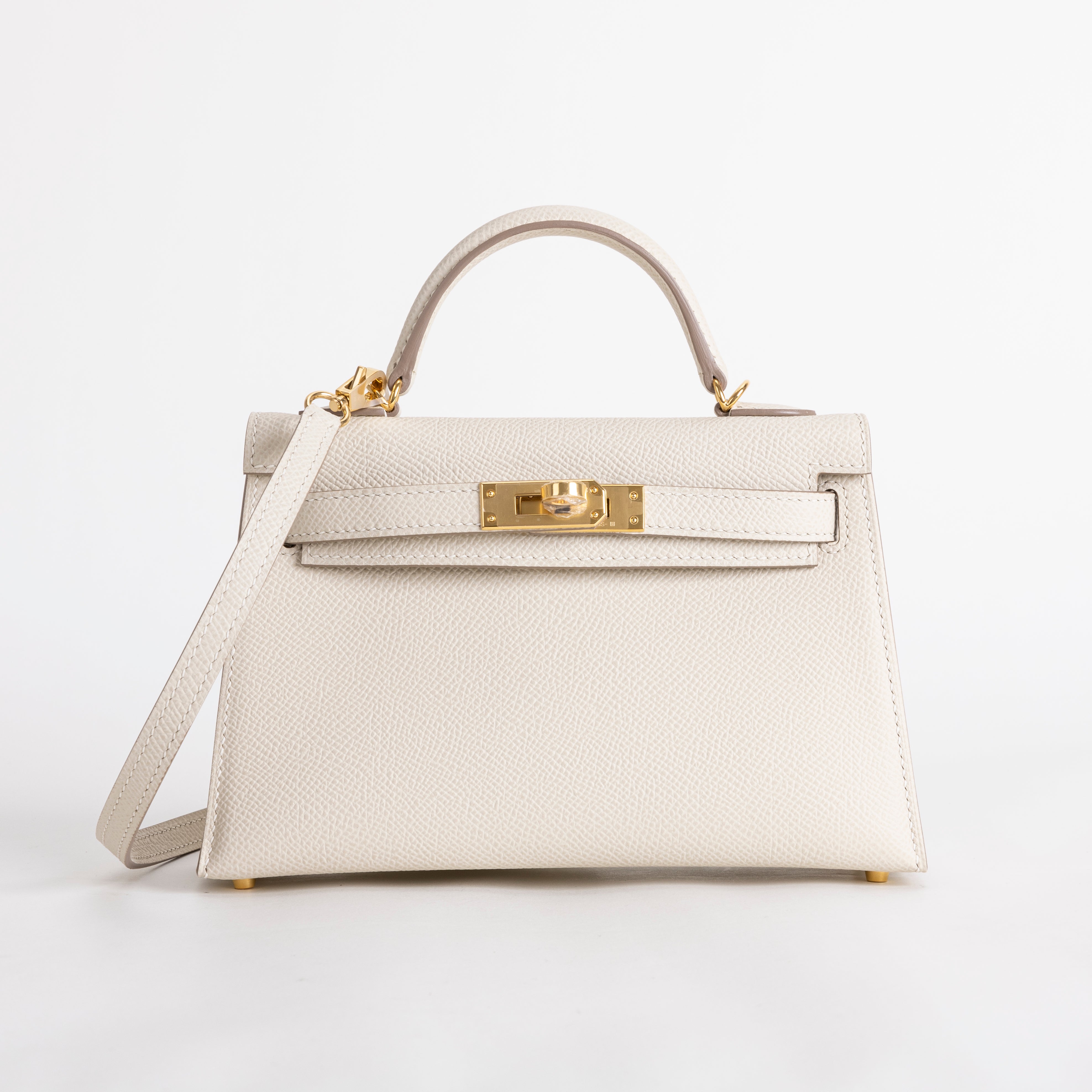 MINI KELLY II (20) EPSOM LEATHER CRAIE WITH GOLD HARDWARE (GHW)
