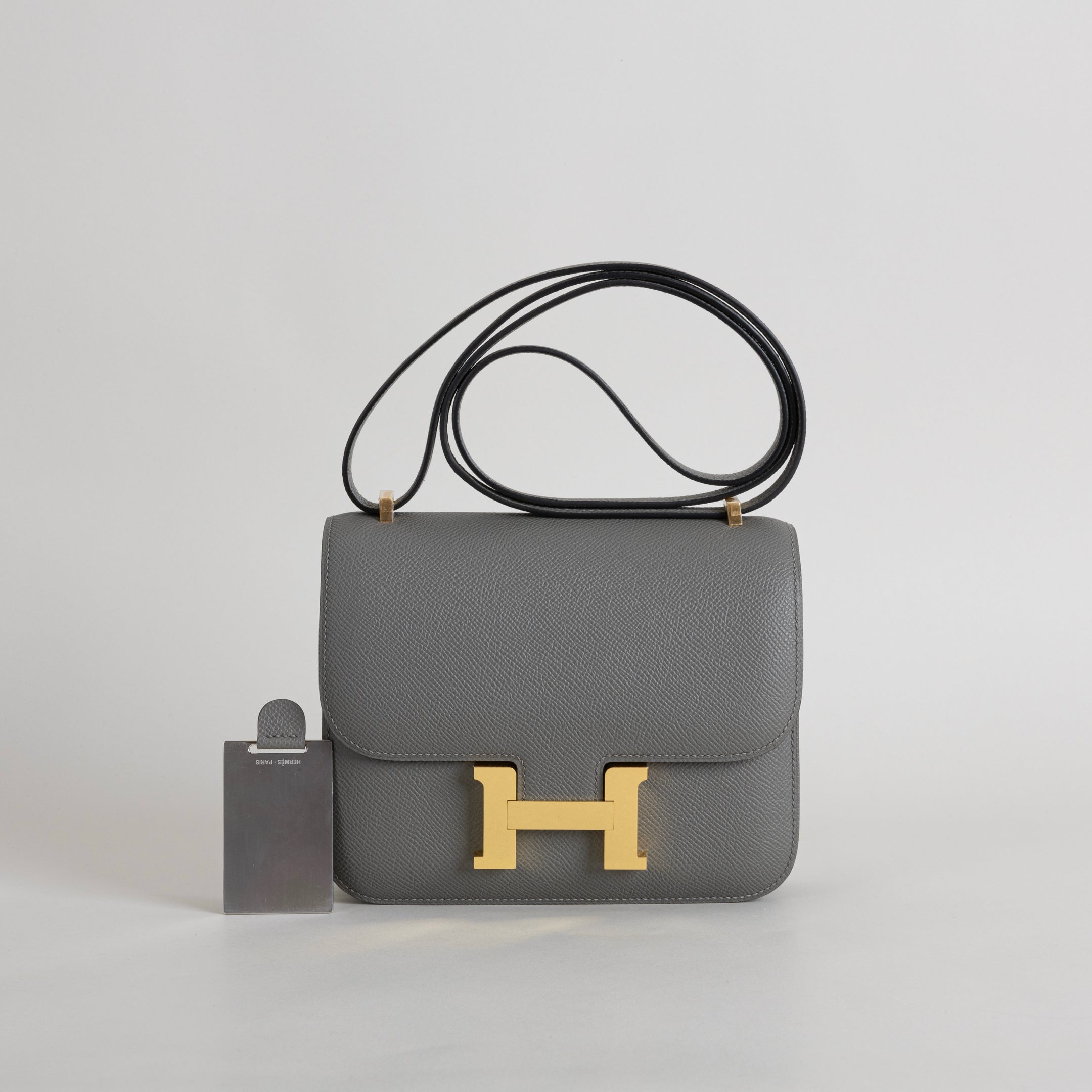 CONSTANCE 18 (MINI) EPSOM LEATHER GRIS MEYER WITH GOLD HARDWARE (GHW)