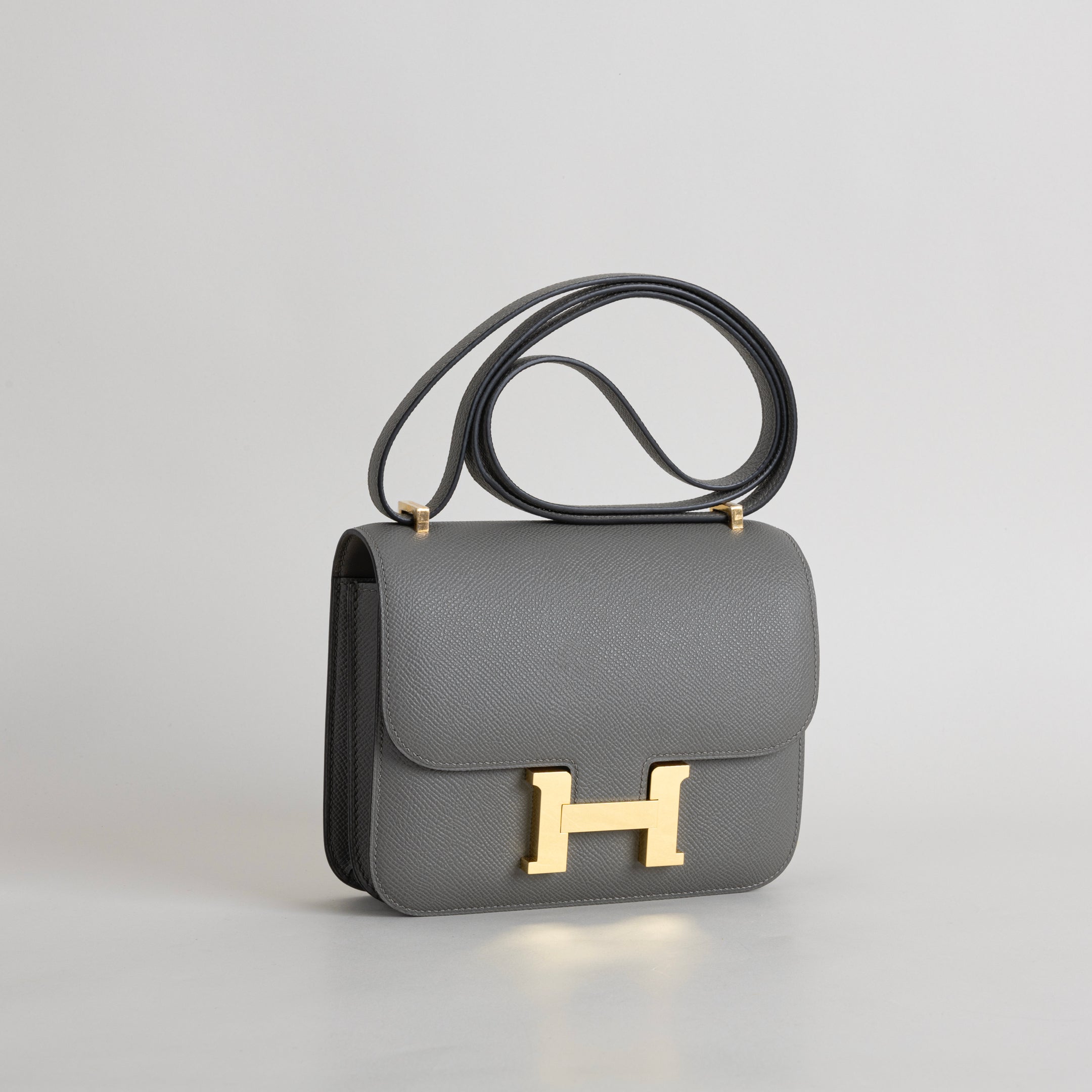 CONSTANCE 18 (MINI) EPSOM LEATHER GRIS MEYER WITH GOLD HARDWARE (GHW)