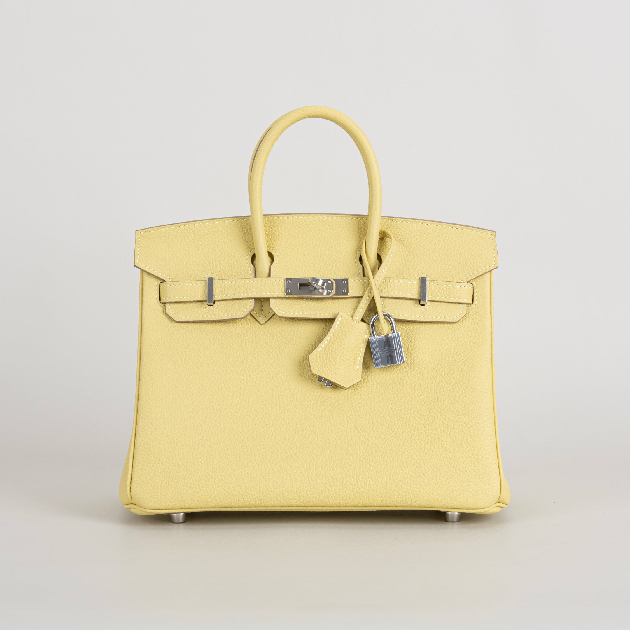 BIRKIN 25 TOGO LEATHER JAUNE POUSSIN WITH PALLADIUM HARDWARE (PHW)