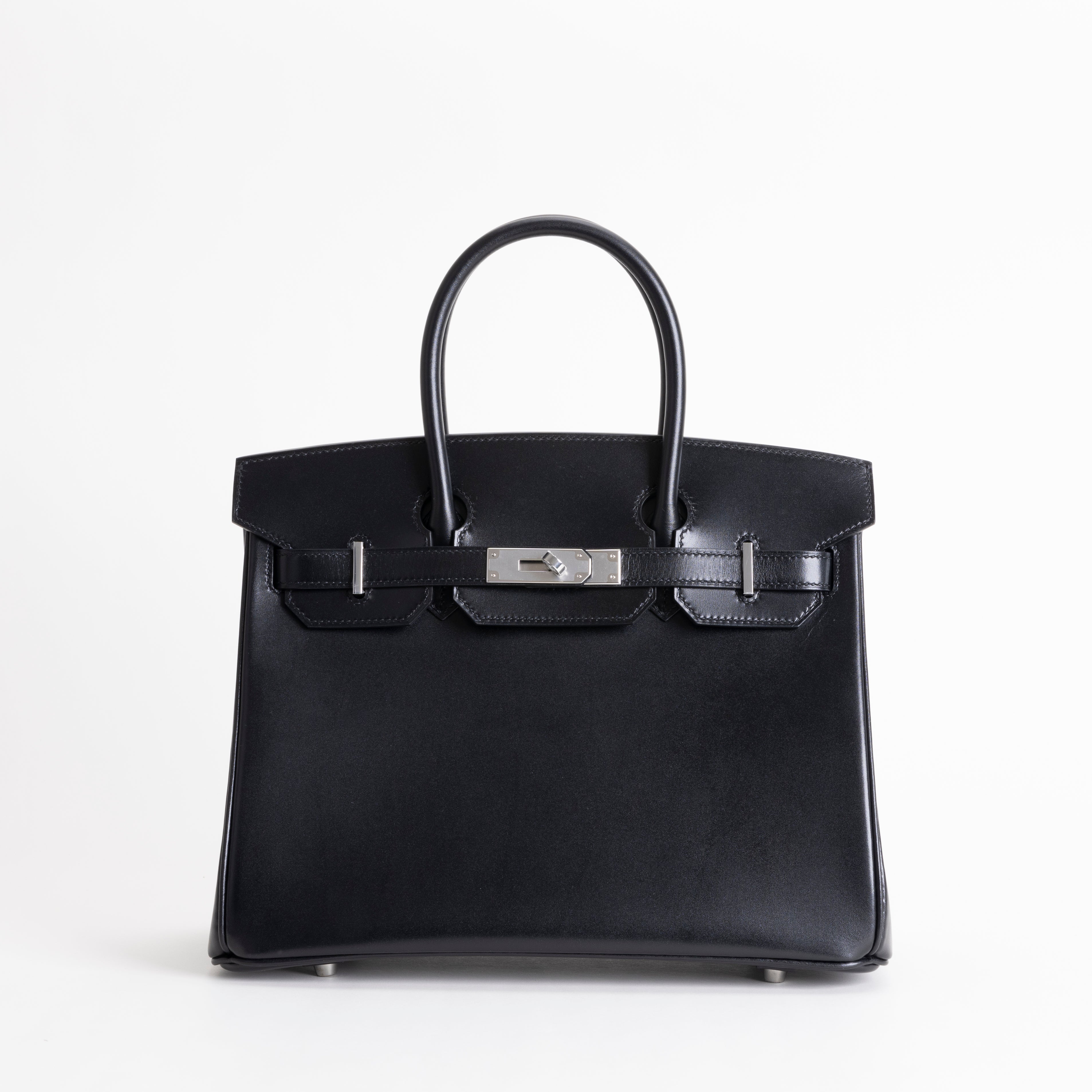 BIRKIN 30 BLACK BOX CALF LEATHER WITH PALLADIUM HARDWARE (PHW)