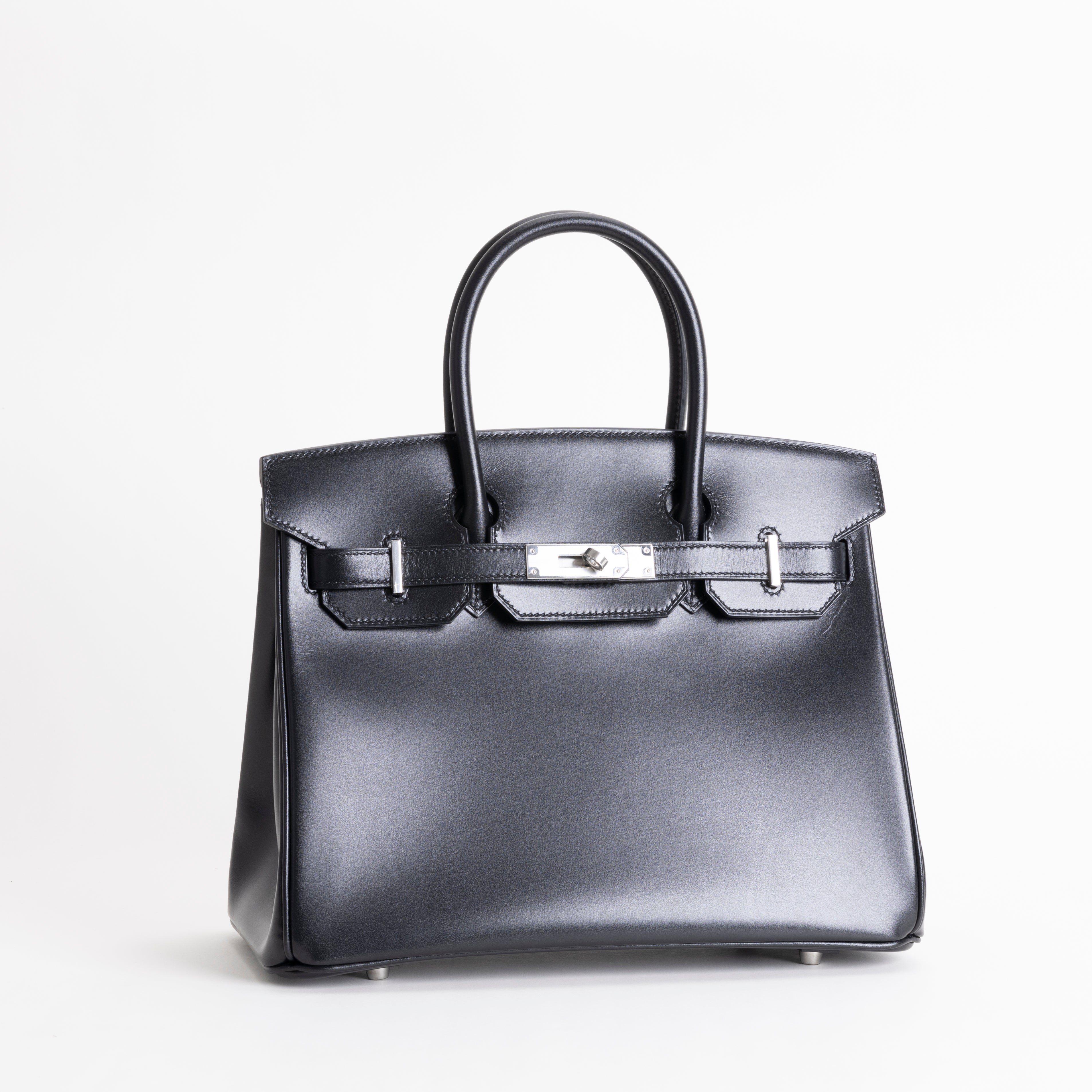 BIRKIN 30 BLACK BOX CALF LEATHER WITH PALLADIUM HARDWARE (PHW)