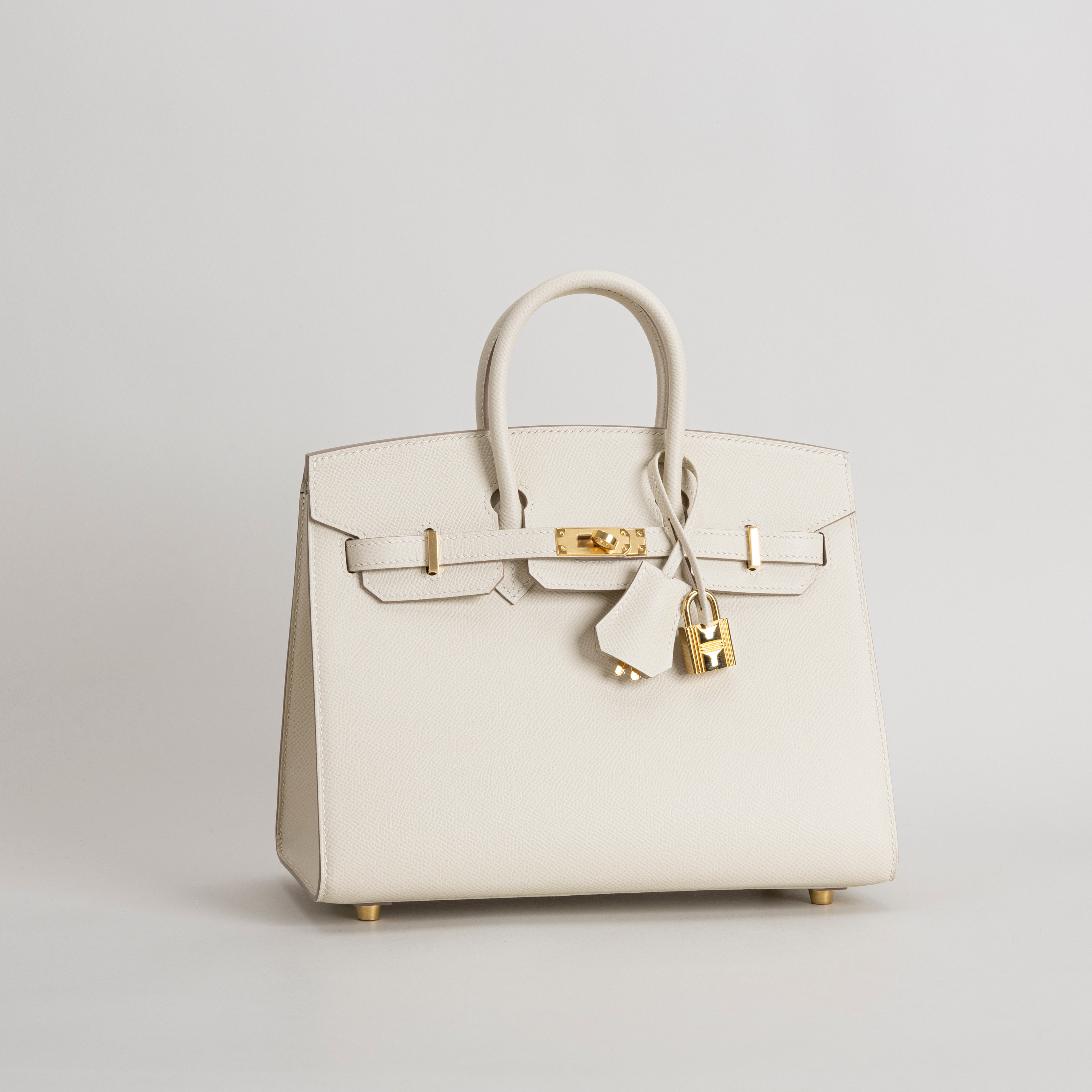 BIRKIN 25 EPSOM LEATHER (SELLIER SHAPE) CRAIE WITH GOLD HARDWARE (GHW)
