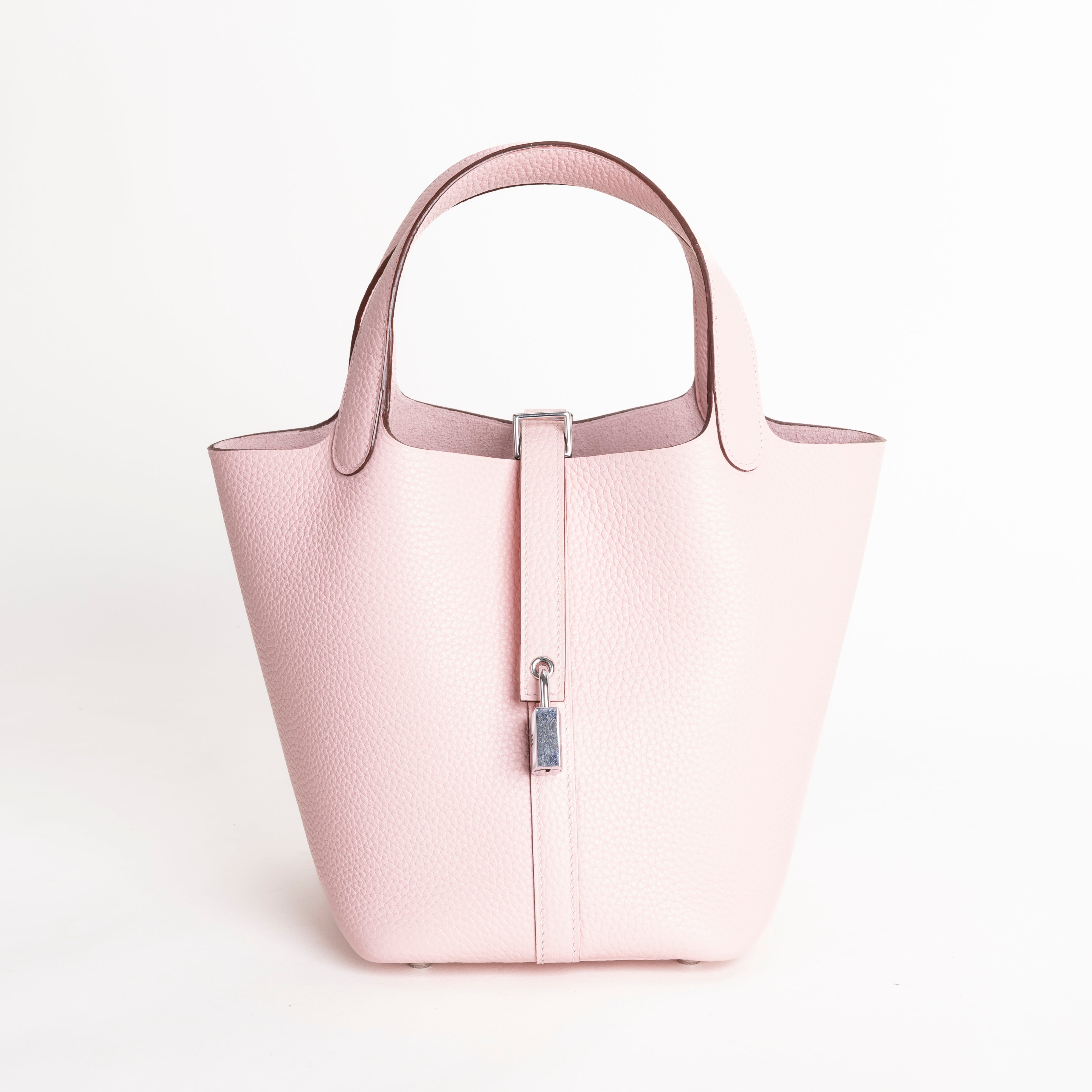 PICOTIN 18 LOCK CLEMENCE LEATHER ROSE SAKURA WITH PALLADIUM HARDWARE (PHW)