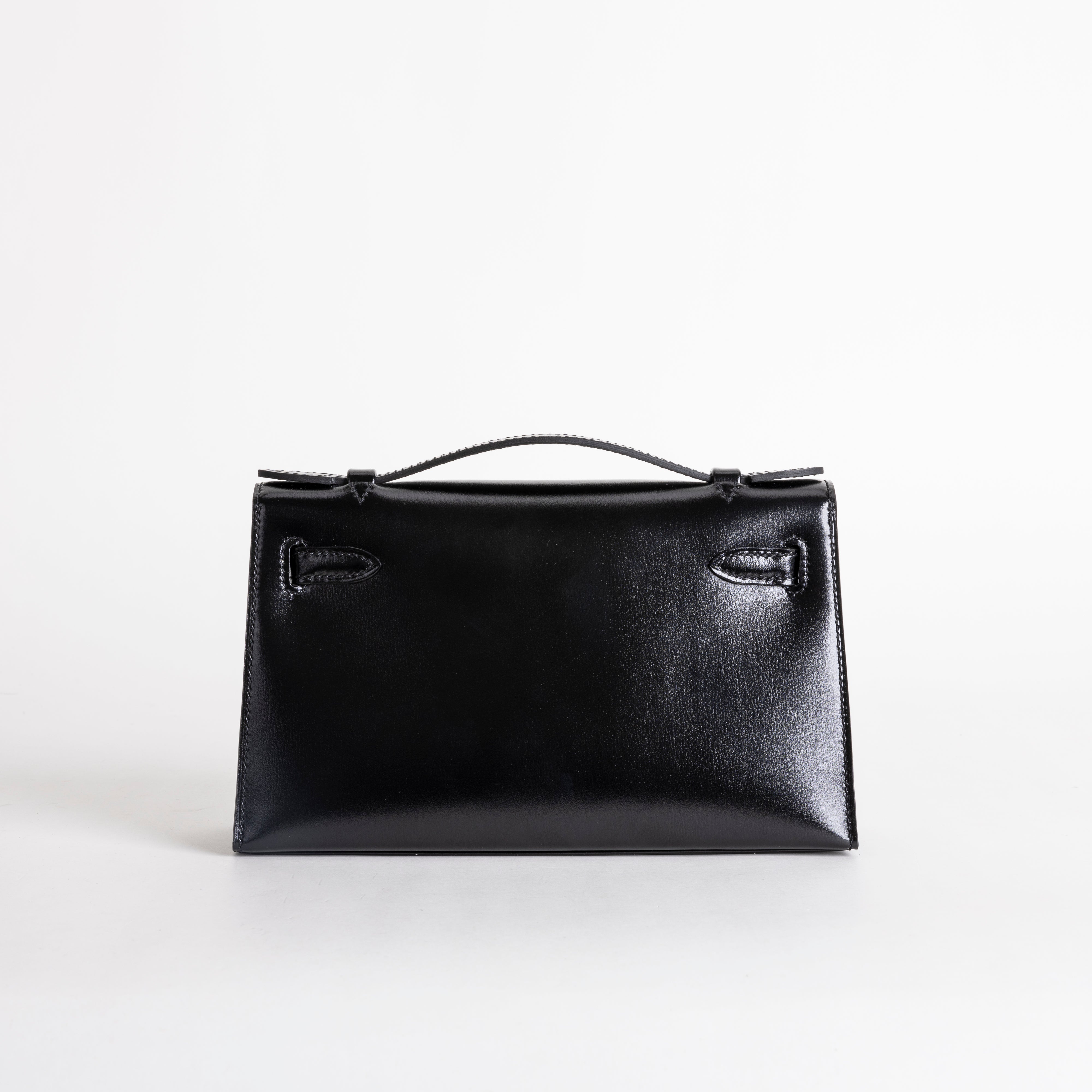 KELLY POCHETTE SO BLACK BOX CALF LEATHER WITH PVD BLACK HARDWARE (LIMITED)