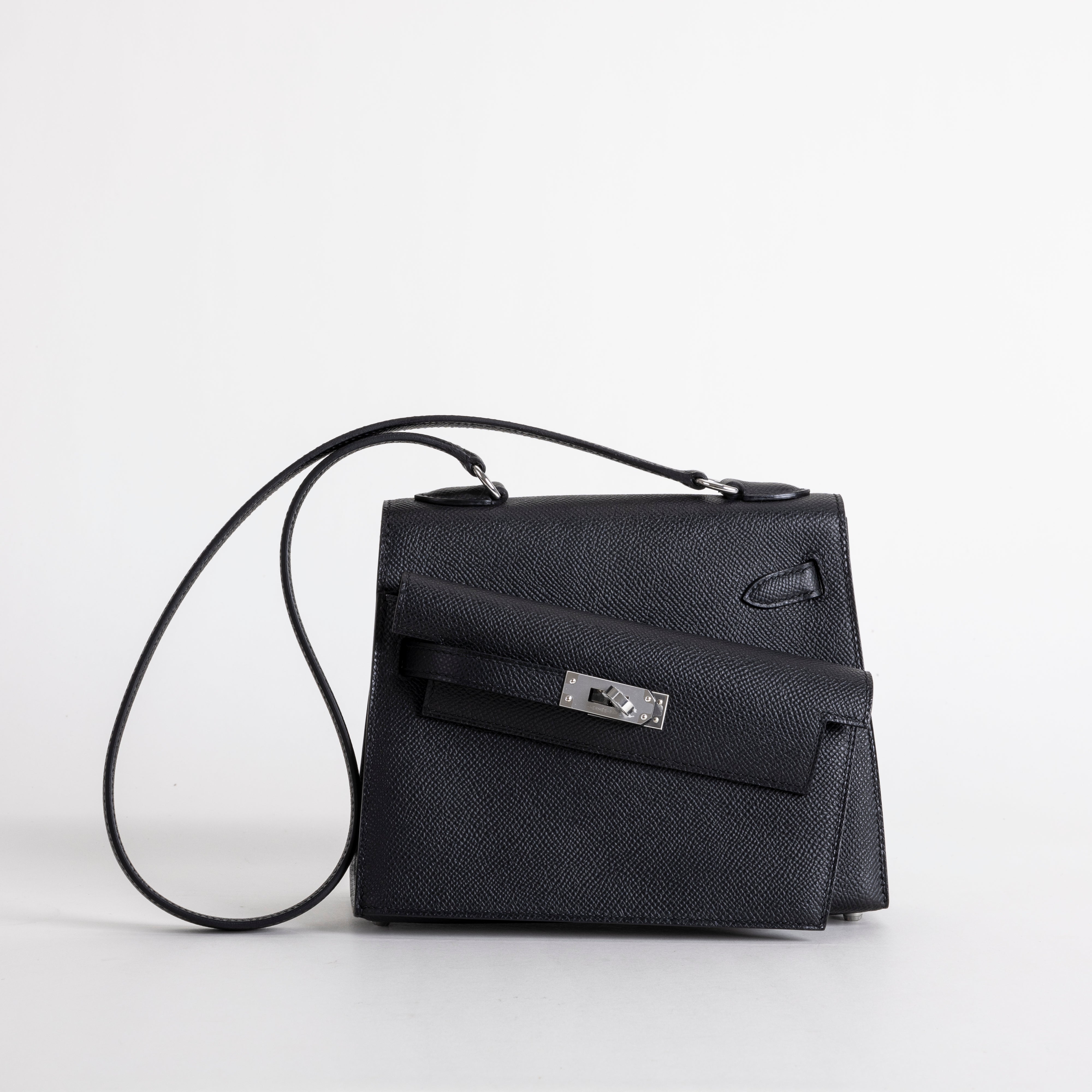 KELLY DESORDRE EPSOM LEATHER NOIR (BLACK) WITH PALLADIUM HARDWARE (PHW)
