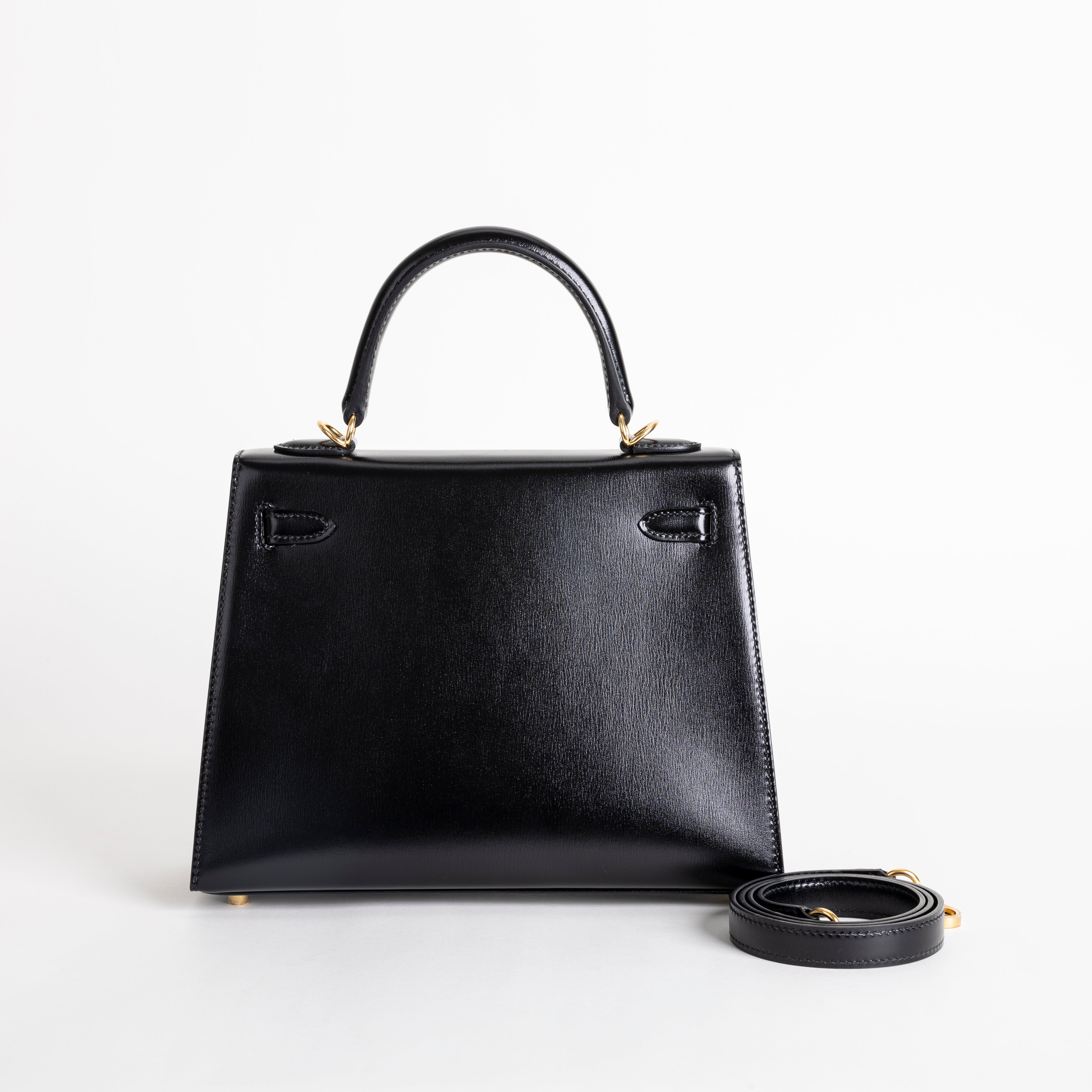 KELLY 25 BLACK BOX CALF LEATHER WITH GOLD HARDWARE (GHW)