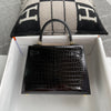 KELLY 25 SHINY (LISSE) PROSUS CROCODILE LEATHER NOIR (BLACK) WITH GOLD HARDWARE (GHW)
