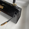 KELLY 25 SHINY (LISSE) PROSUS CROCODILE LEATHER NOIR (BLACK) WITH GOLD HARDWARE (GHW)