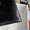 KELLY 25 SHINY (LISSE) PROSUS CROCODILE LEATHER NOIR (BLACK) WITH GOLD HARDWARE (GHW)