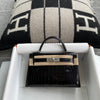 MINI KELLY II (20) SHINY (LISSE) MISSISSIPPIENSIS ALLIGATOR LEATHER NOIR (BLACK) WITH PALLADIUM HARDWARE (PHW)