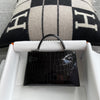 MINI KELLY II (20) SHINY (LISSE) MISSISSIPPIENSIS ALLIGATOR LEATHER NOIR (BLACK) WITH PALLADIUM HARDWARE (PHW)