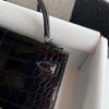 MINI KELLY II (20) SHINY (LISSE) MISSISSIPPIENSIS ALLIGATOR LEATHER NOIR (BLACK) WITH PALLADIUM HARDWARE (PHW)