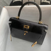 KELLY 25 LIZARD LEATHER NOIR (BLACK) WITH GOLD HARDWARE (GHW)
