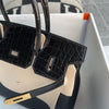 BIRKIN 30 TOUCH SHINY (LISSE) NILOTICUS CROCODILE LEATHER & TOGO LEATHER NOIR (BLACK) WITH GOLD HARDWARE (GHW)
