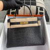 KELLY 28 MATTE MISSISSIPPIENSIS ALLIGATOR LEATHER NOIR (BLACK) WITH GOLD HARDWARE (GHW)