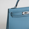 MINI KELLY II (20) EPSOM LEATHER BLEU JEAN WITH PALLADIUM HARDWARE (PHW)