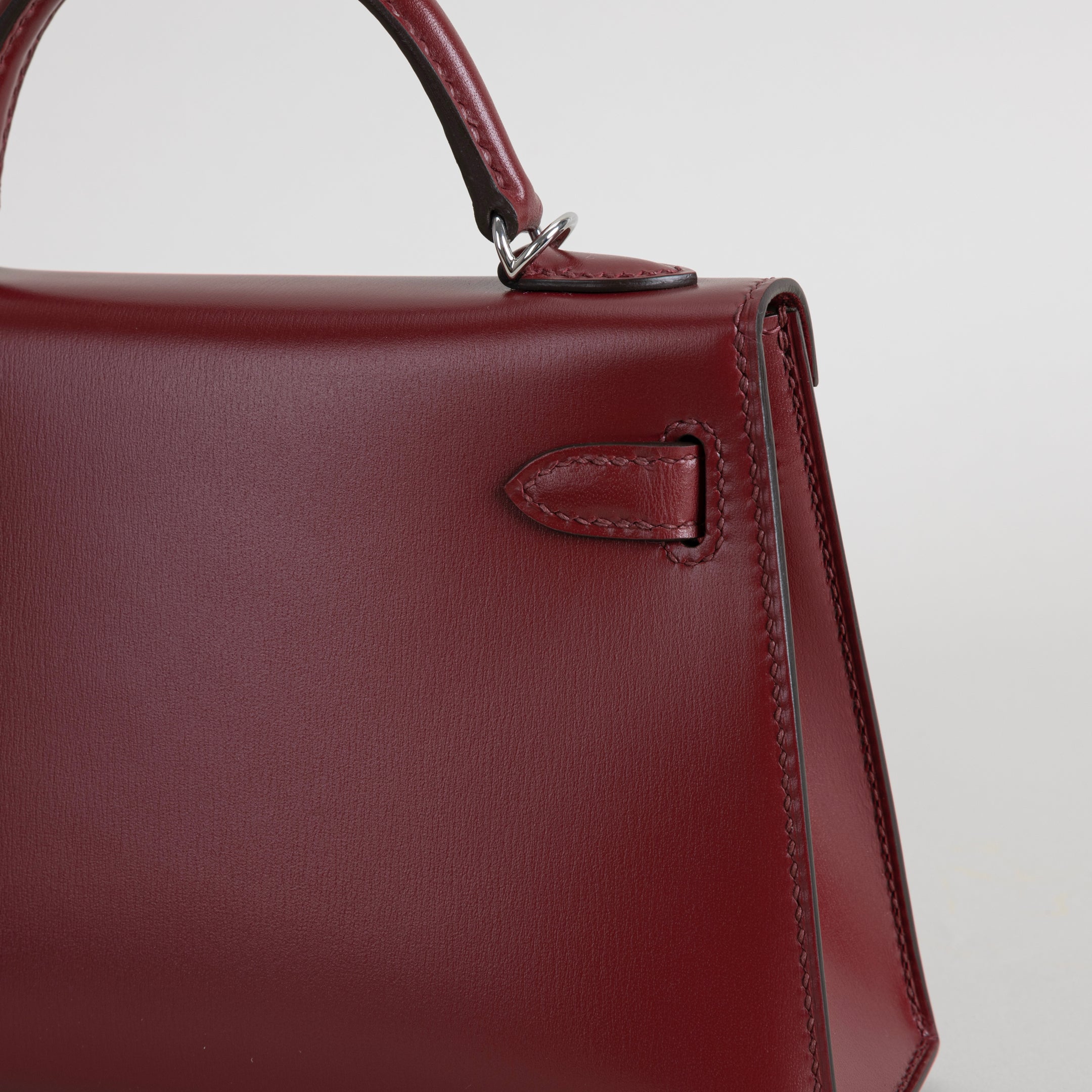 MINI KELLY II (20) BOX CALF LEATHER ROUGE H WITH PALLADIUM HARDWARE (PHW)