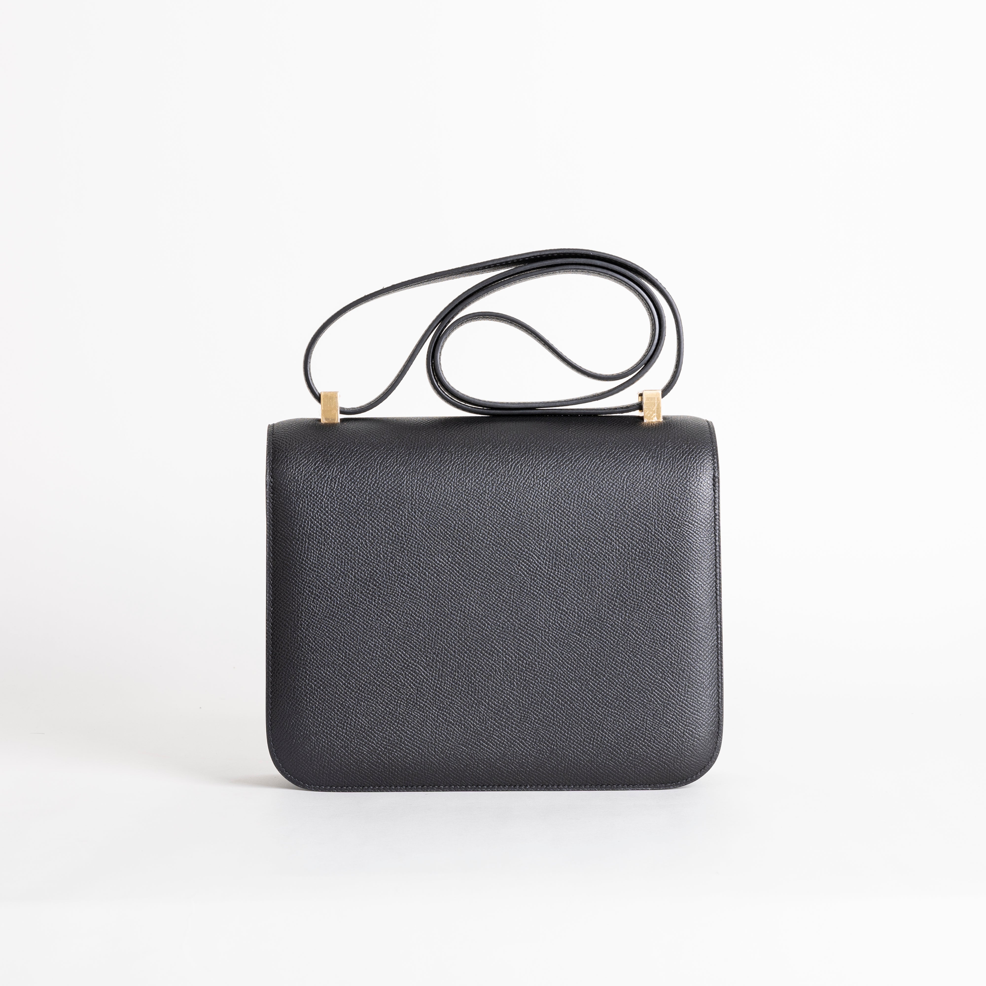 CONSTANCE 24 EPSOM LEATHER NOIR (BLACK) WITH GOLD HARDWARE (GHW)
