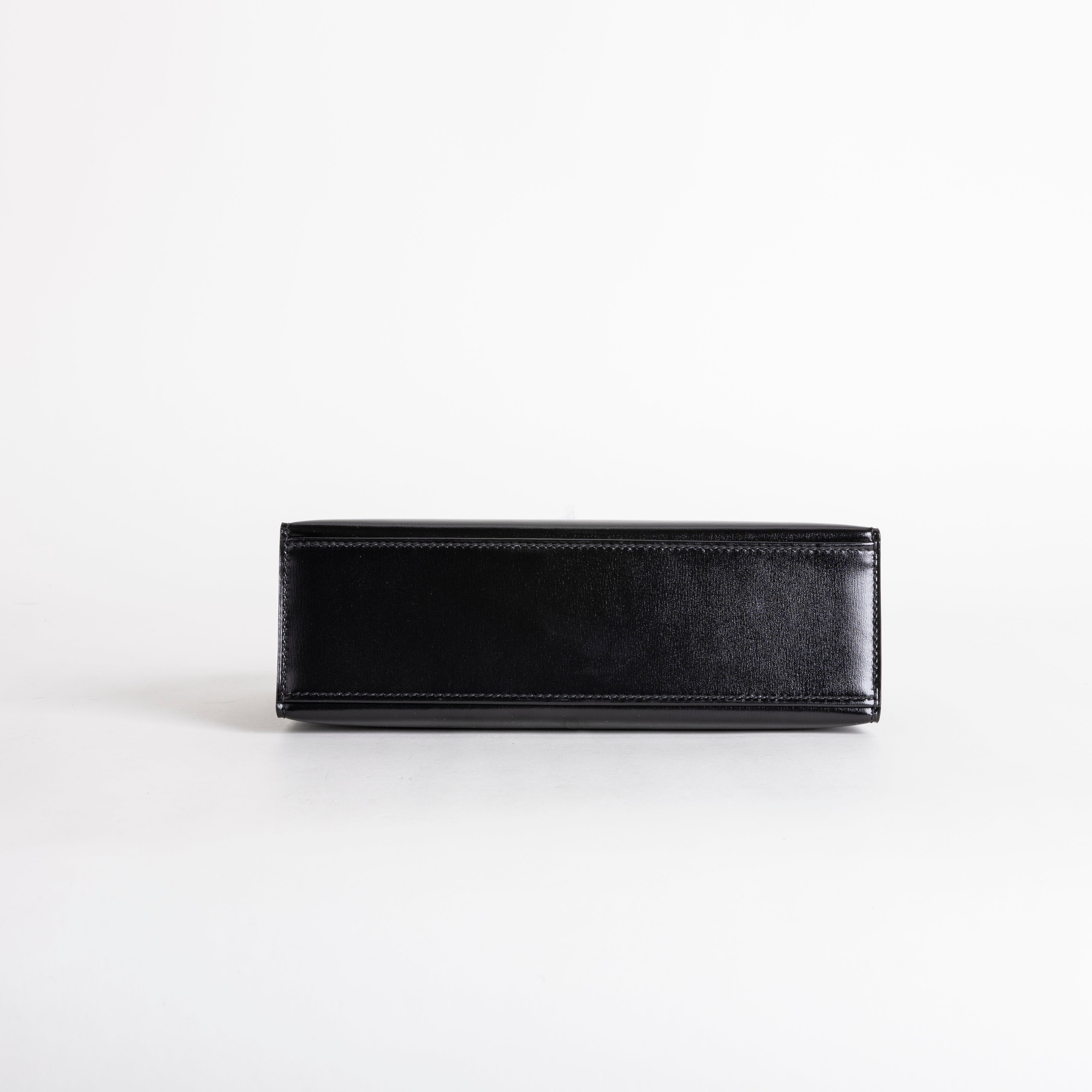 KELLY POCHETTE SO BLACK BOX CALF LEATHER WITH PVD BLACK HARDWARE (LIMITED)