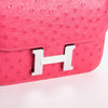 CONSTANCE 18 (MINI) OSTRICH LEATHER ROSE TYRIEN WITH PALLADIUM HARDWARE (PHW)