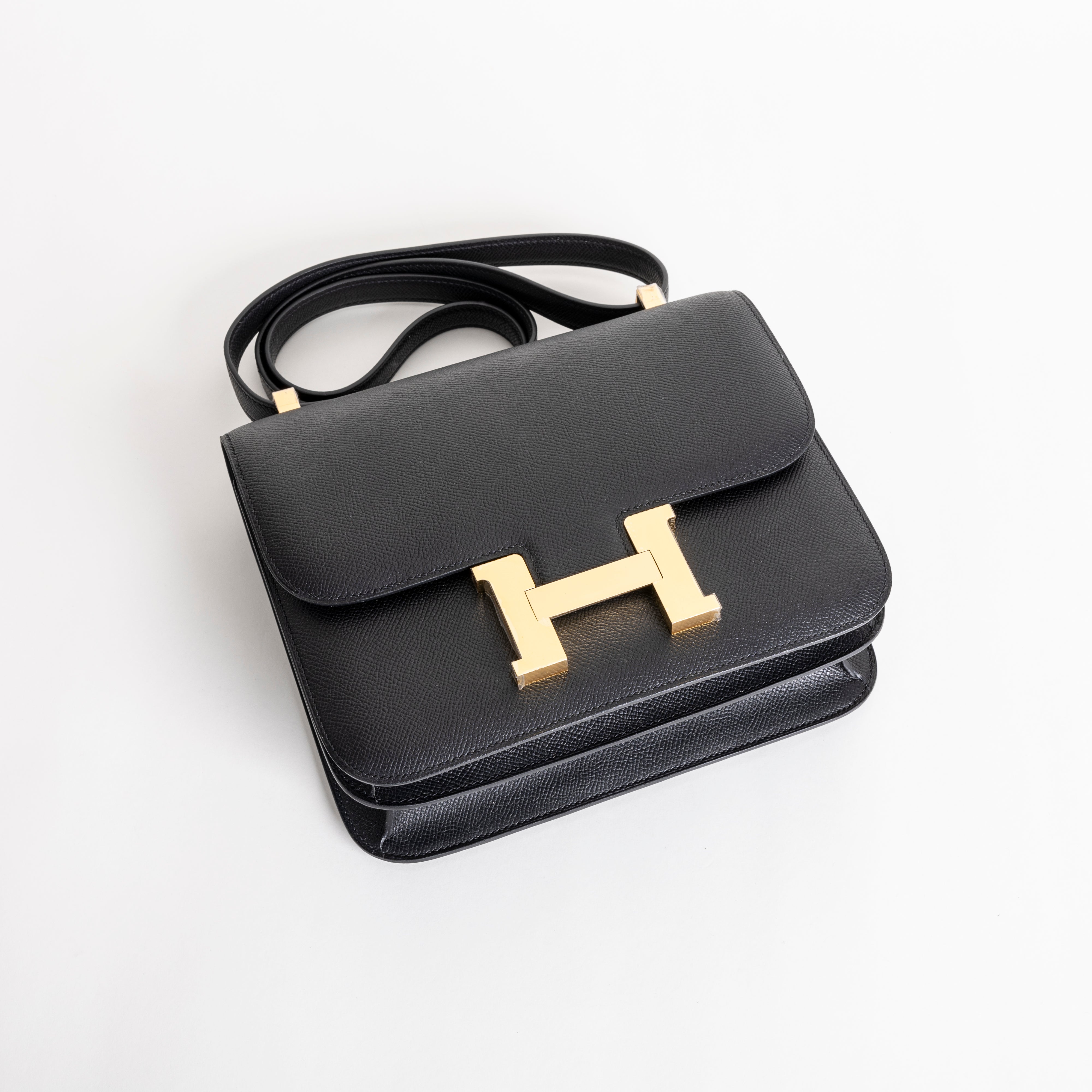 CONSTANCE 24 EPSOM LEATHER NOIR (BLACK) WITH GOLD HARDWARE (GHW)