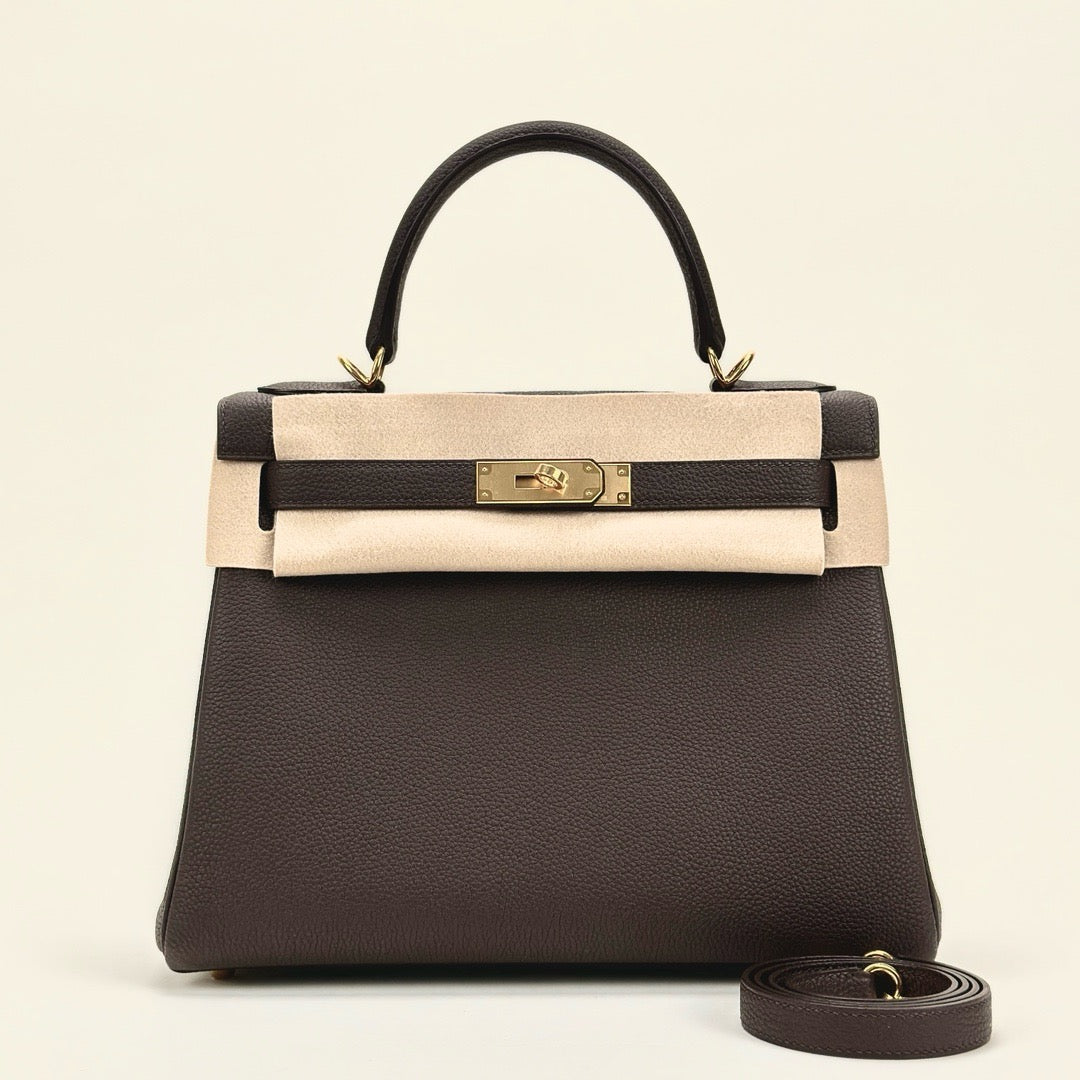 KELLY 28 TOGO LEATHER CHOCOLAT WITH GOLD HARDWARE (GHW)