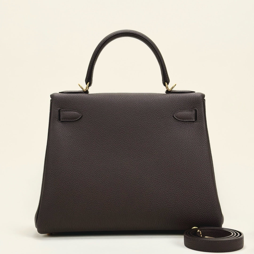 KELLY 28 TOGO LEATHER CHOCOLAT WITH GOLD HARDWARE (GHW)