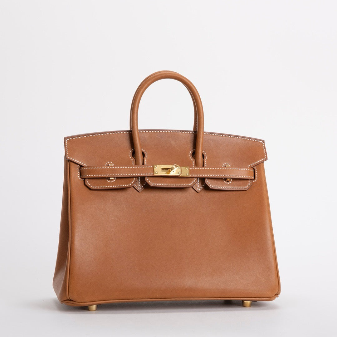 BIRKIN 25 FAUVE BARENIA LEATHER GOLD WITH GOLD HARDWARE (GHW)