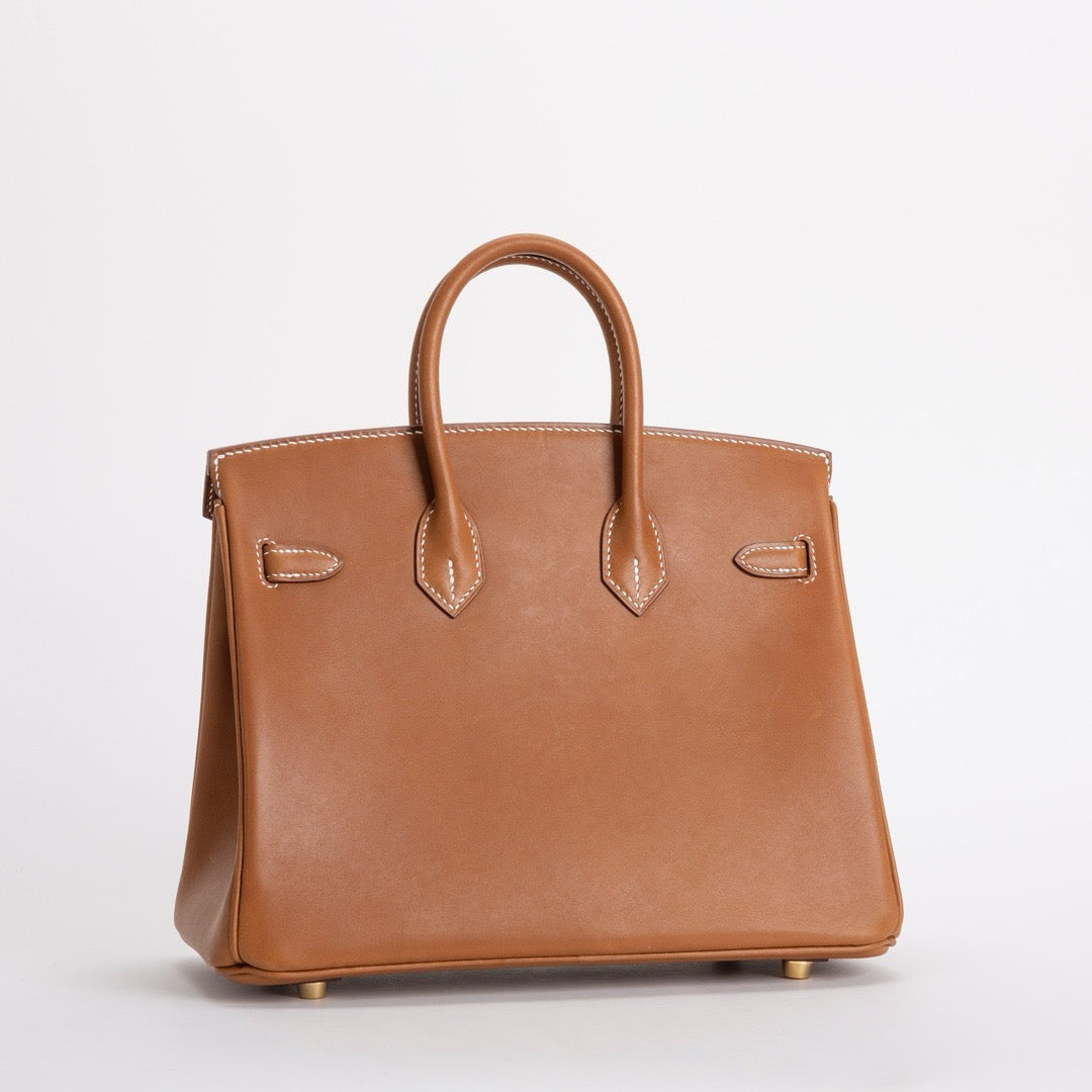 BIRKIN 25 FAUVE BARENIA LEATHER GOLD WITH GOLD HARDWARE (GHW)