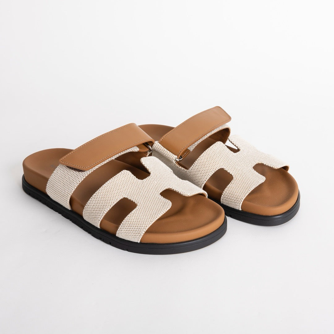 CHYPRE SANDALS CANVAS PRUNOIR & NATUREL