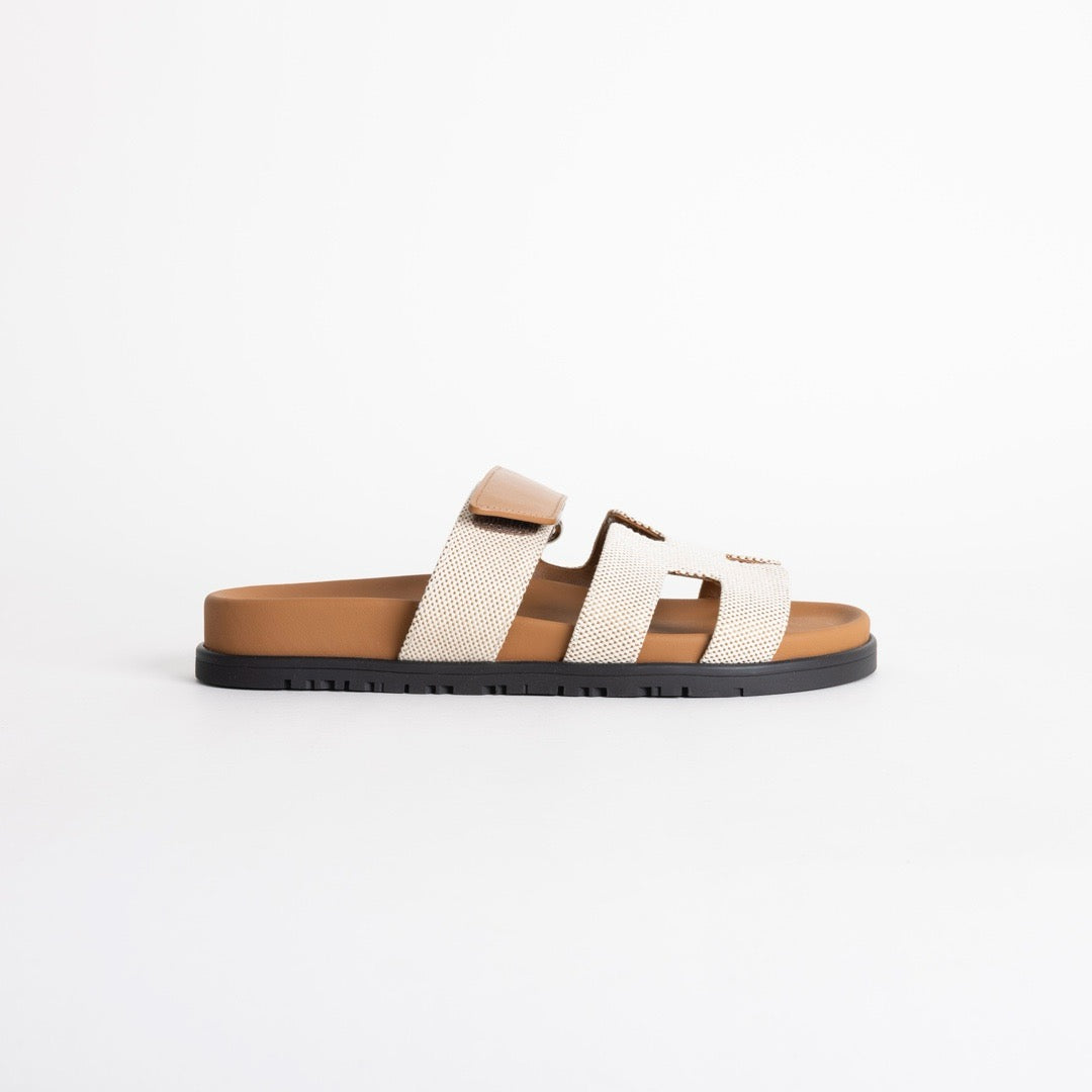 CHYPRE SANDALS CANVAS PRUNOIR & NATUREL
