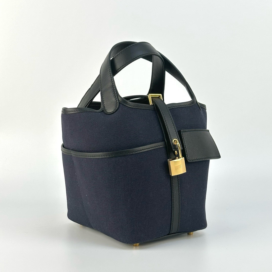 PICOTIN 18 CARGO BLEU MARINE WITH GOLD HARDWARE (GHW)
