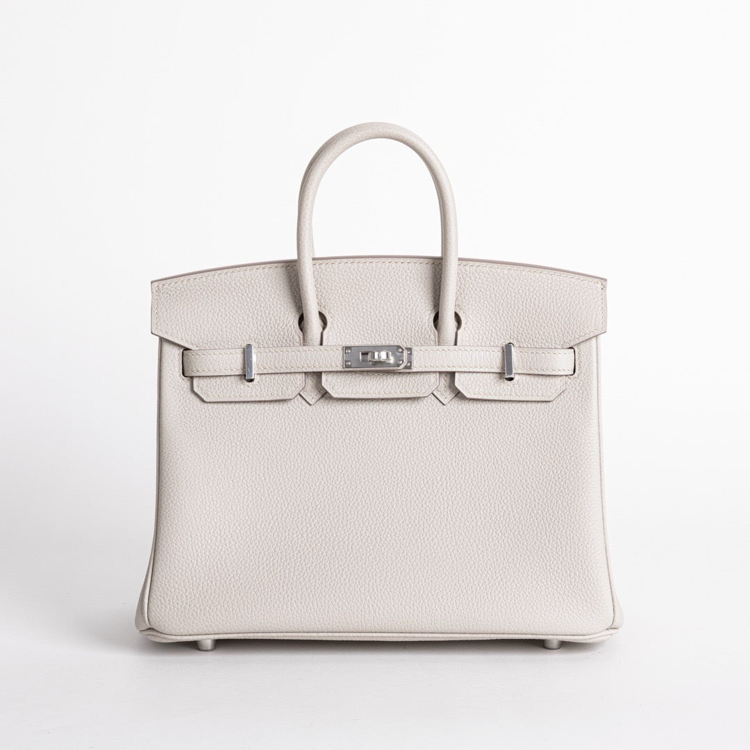 BIRKIN 25 TOGO LEATHER BETON WITH PALLADIUM HARDWARE (PHW)