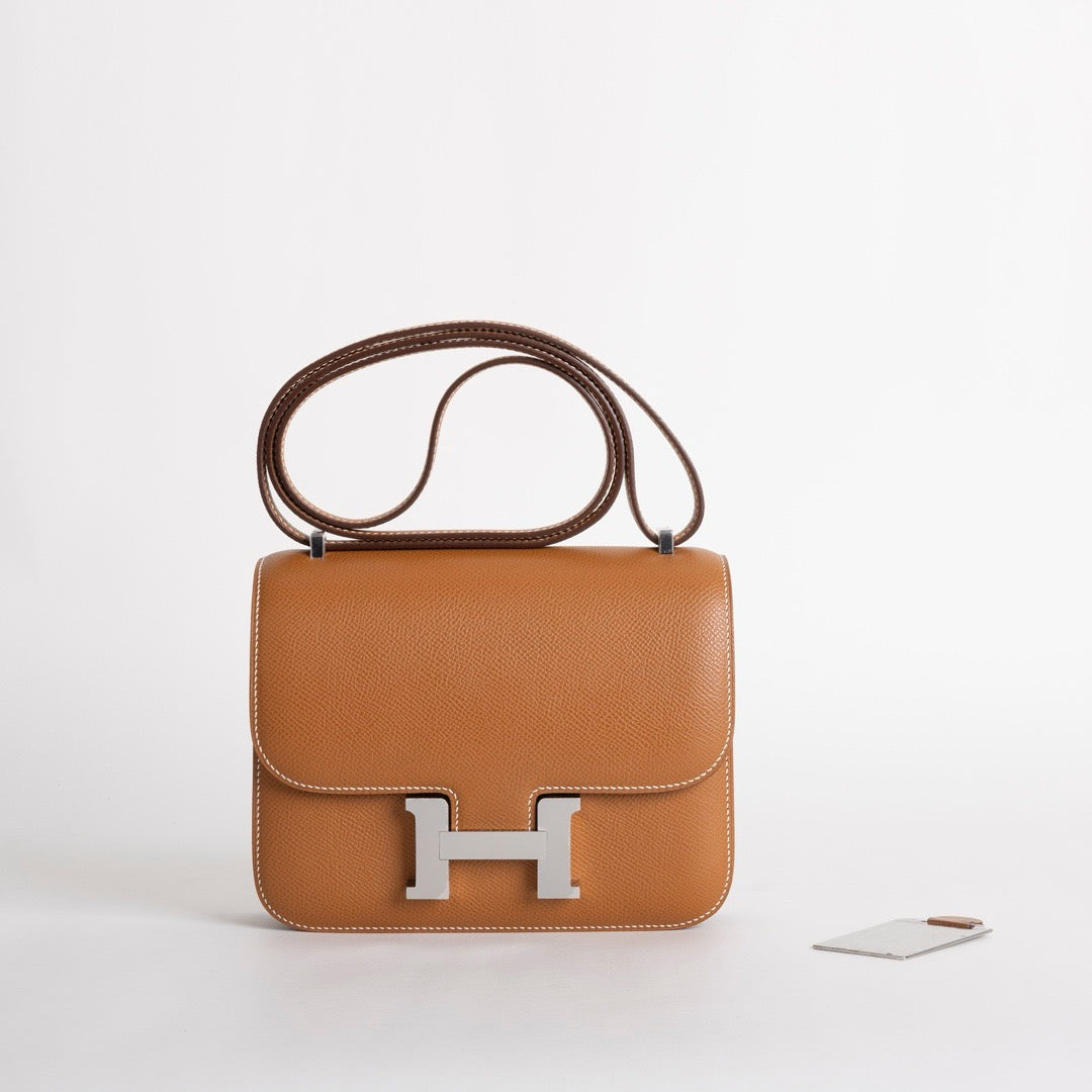 CONSTANCE 18 (MINI) EPSOM LEATHER GOLD WITH PALLADIUM HARDWARE (PHW)
