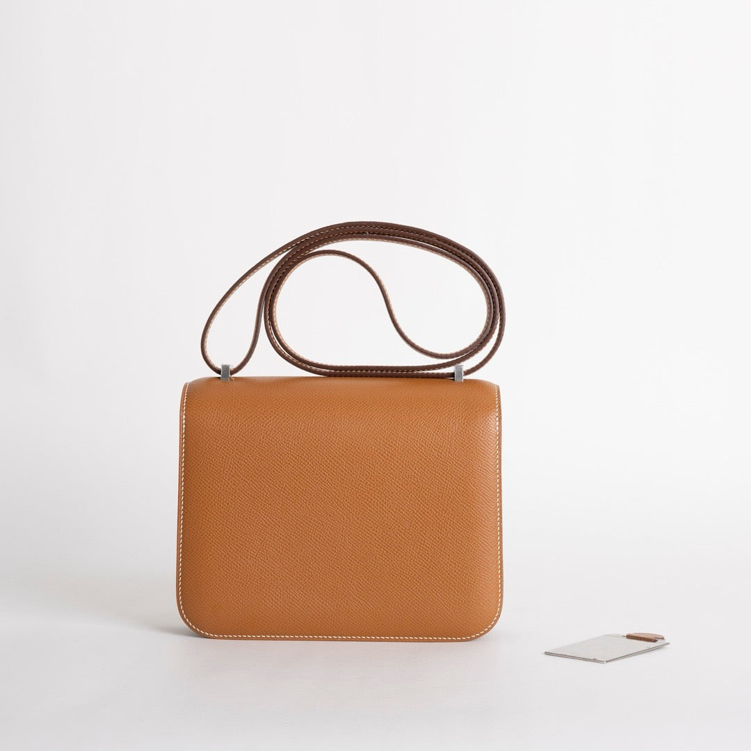 CONSTANCE 18 (MINI) EPSOM LEATHER GOLD WITH PALLADIUM HARDWARE (PHW)