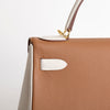 KELLY 32 TOGO LEATHER HORSESHOE STAMP (HSS) BI-COLOR GOLD & CRAIE WITH GOLD HARDWARE (GHW)