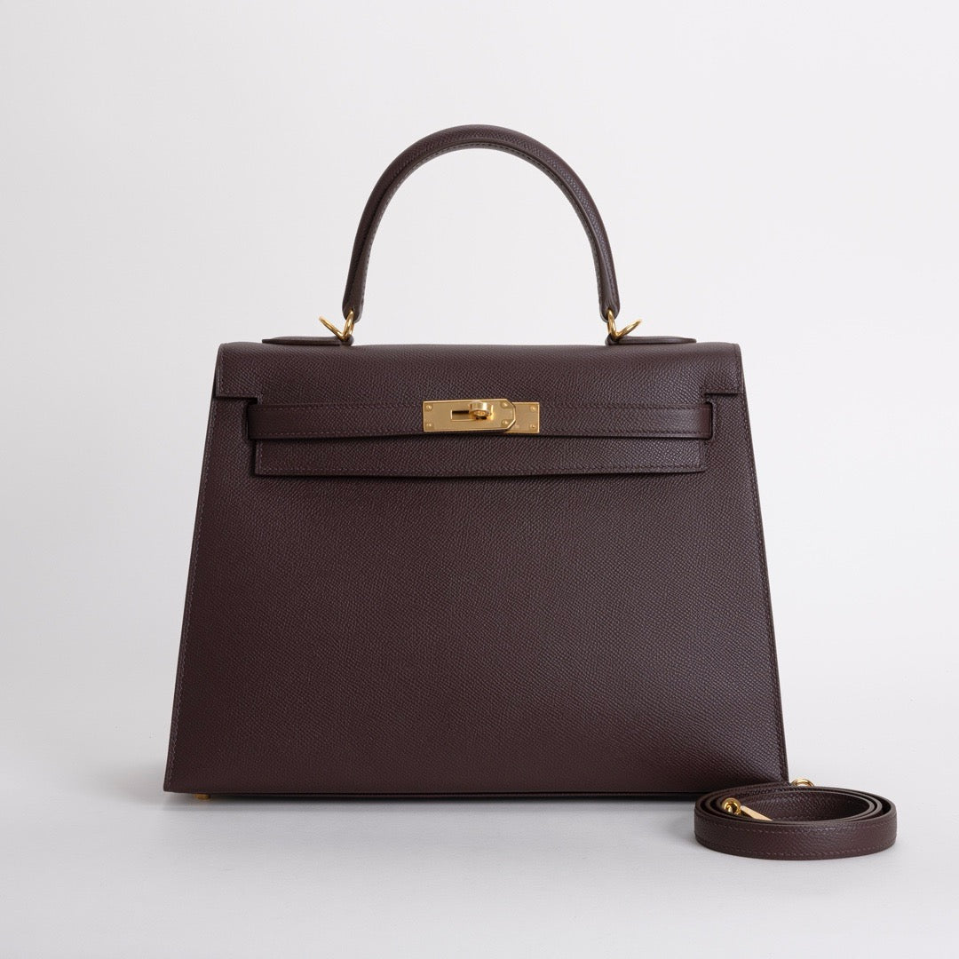 KELLY 32 EPSOM LEATHER ROUGE SELLIER WITH GOLD HARDWARE (GHW)