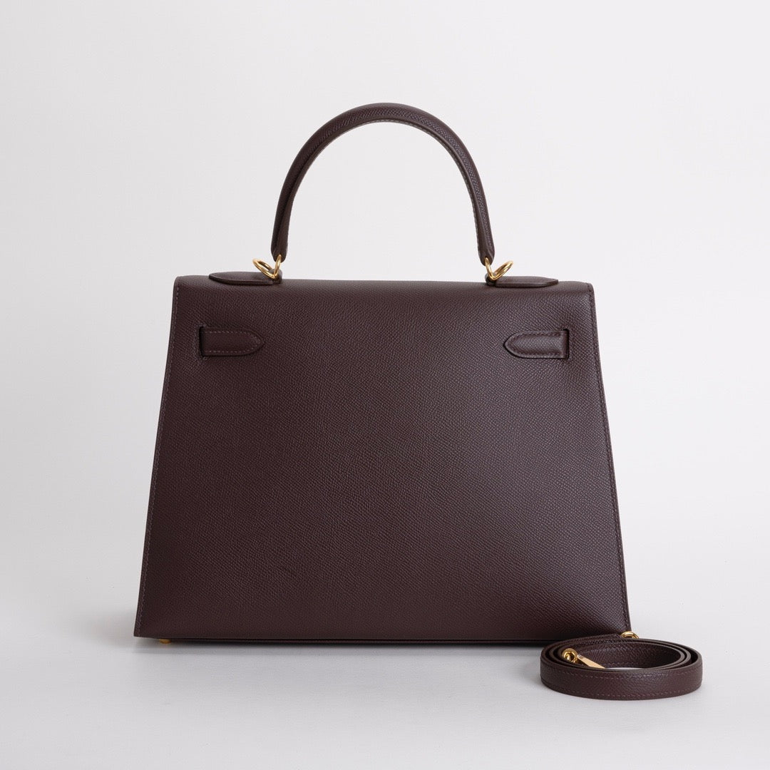 KELLY 32 EPSOM LEATHER ROUGE SELLIER WITH GOLD HARDWARE (GHW)