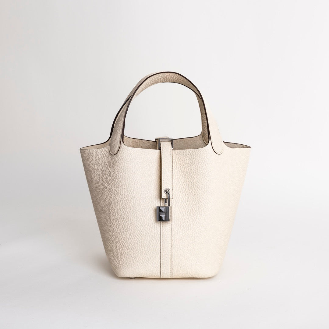 PICOTIN 18 LOCK CLEMENCE LEATHER NATA WITH PALLADIUM HARDWARE (PHW)