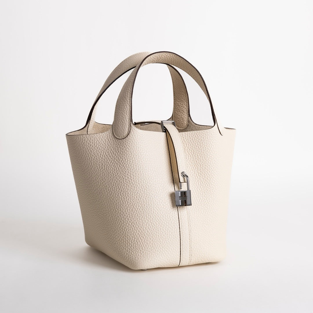 PICOTIN 18 LOCK CLEMENCE LEATHER NATA WITH PALLADIUM HARDWARE (PHW)