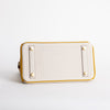BIRKIN 25 TOGO LEATHER HORSESHOE STAMP (HSS) BI-COLOR CRAIE & JAUNE AMBRE WITH BRUSHED GOLD HARDWARE (BGHW)