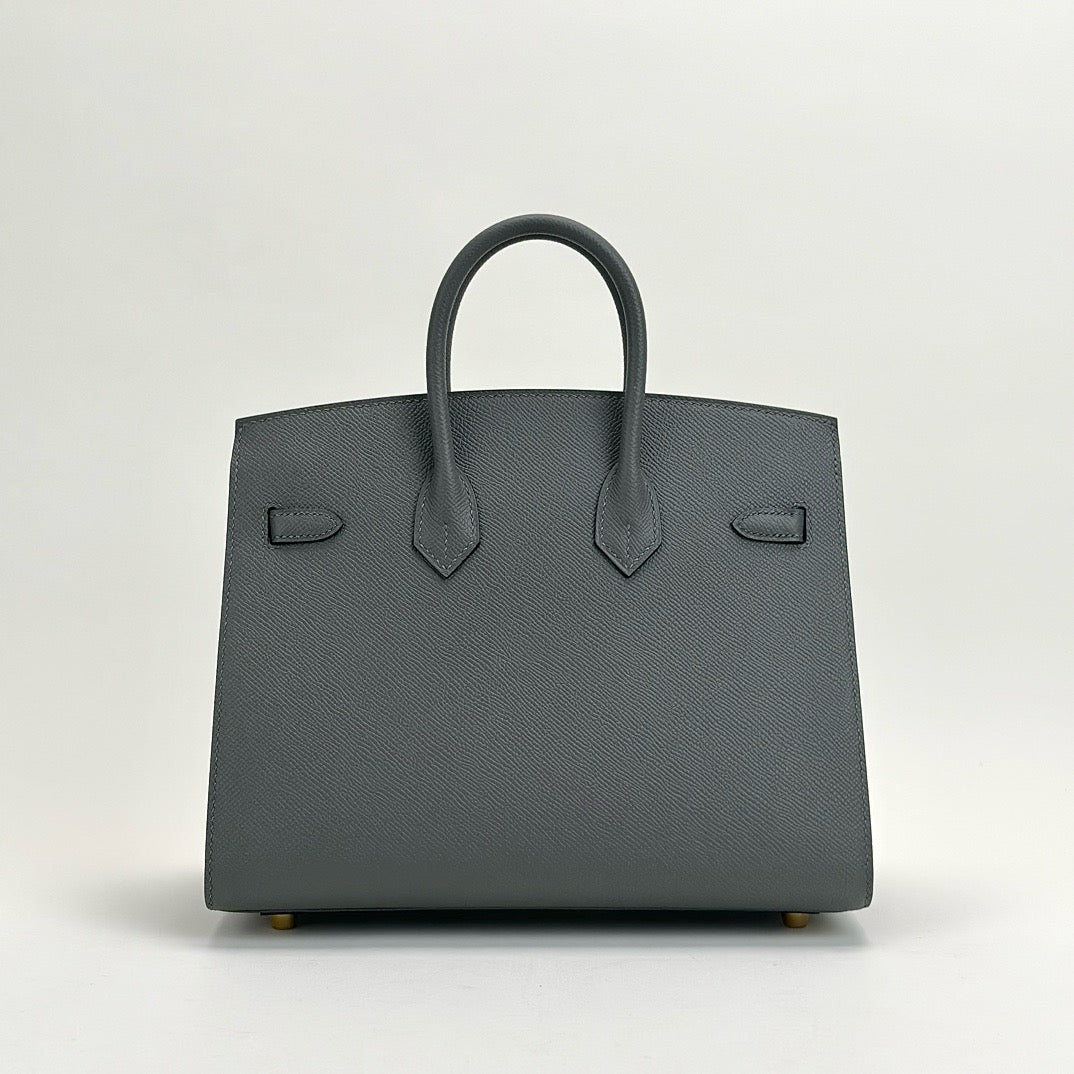 BIRKIN 25 EPSOM LEATHER (SELLIER SHAPE) GRIS MEYER WITH GOLD HARDWARE (GHW)
