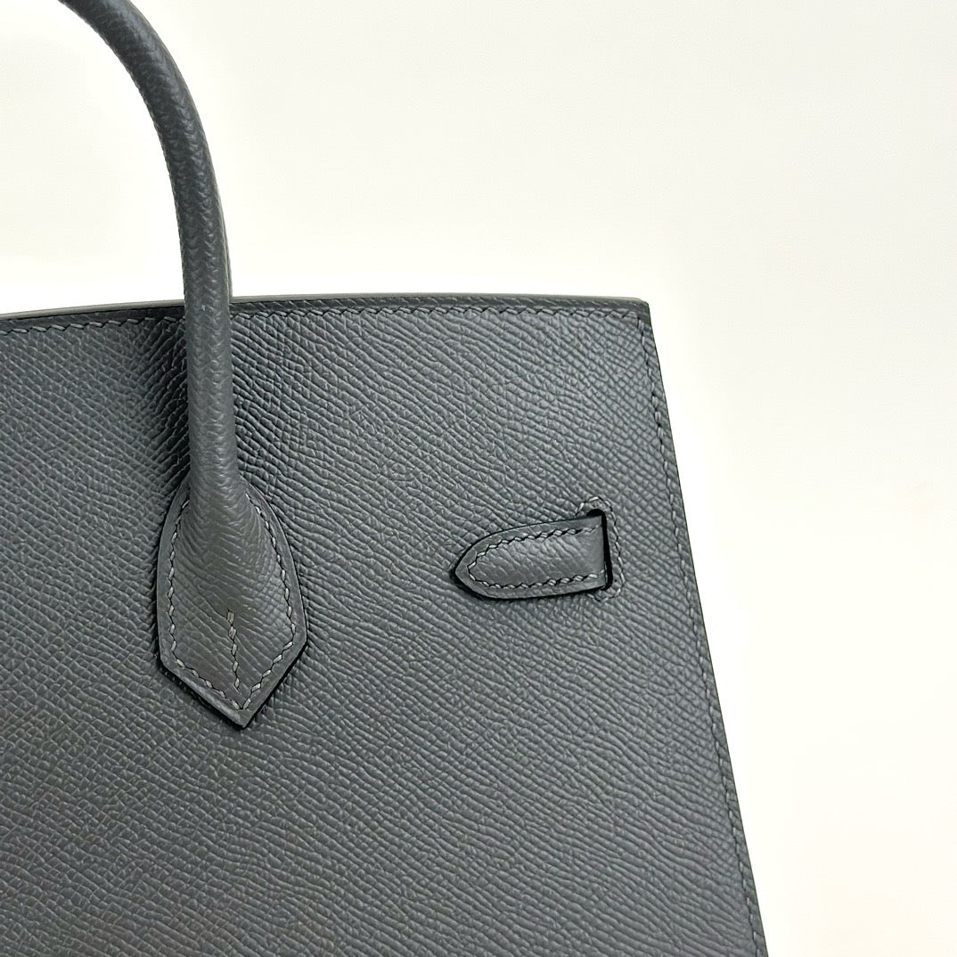 BIRKIN 25 EPSOM LEATHER (SELLIER SHAPE) GRIS MEYER WITH GOLD HARDWARE (GHW)