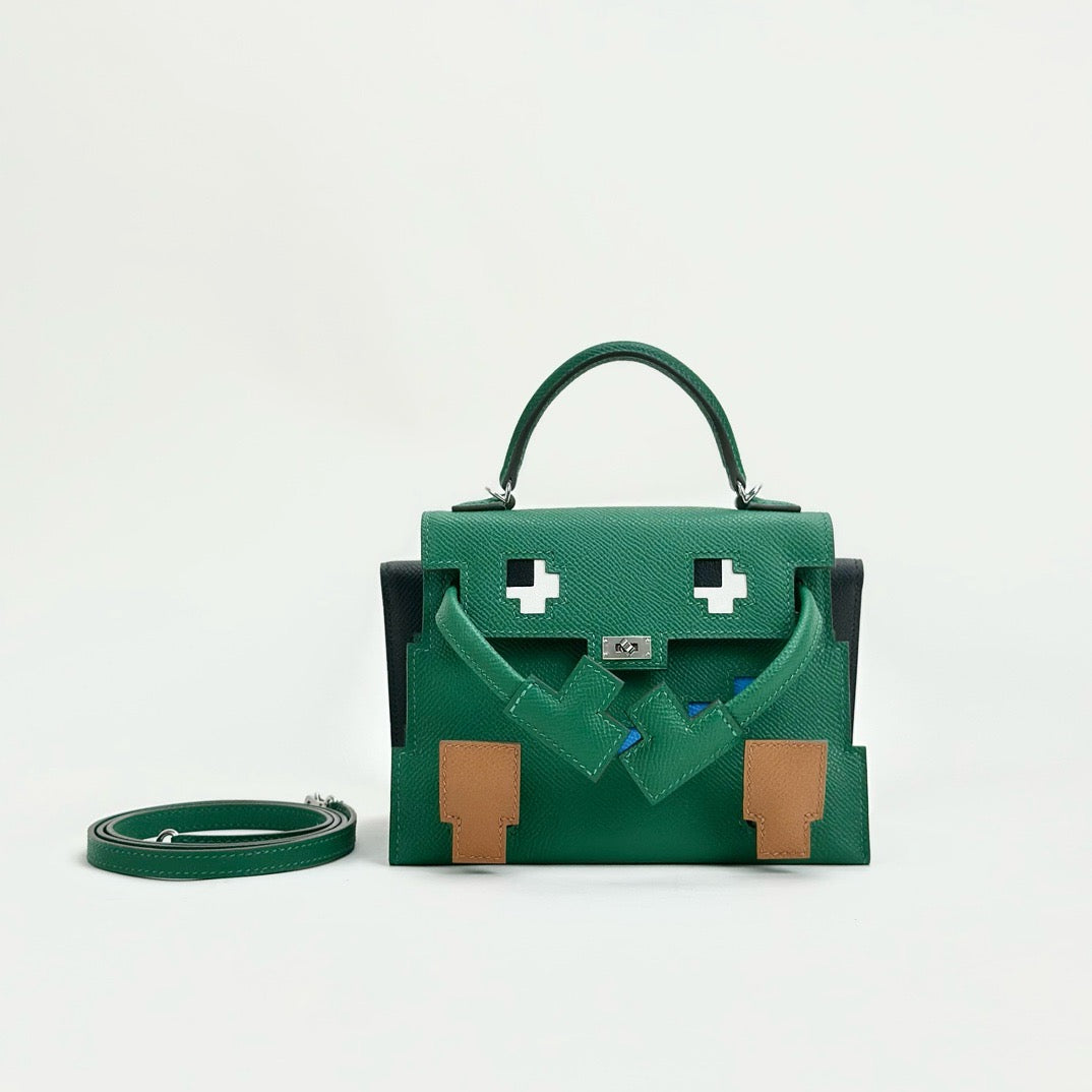 KELLY PICTO DOLL EPSOM LEATHER VERT VERTIGO WITH PALLADIUM HARDWARE (PHW)