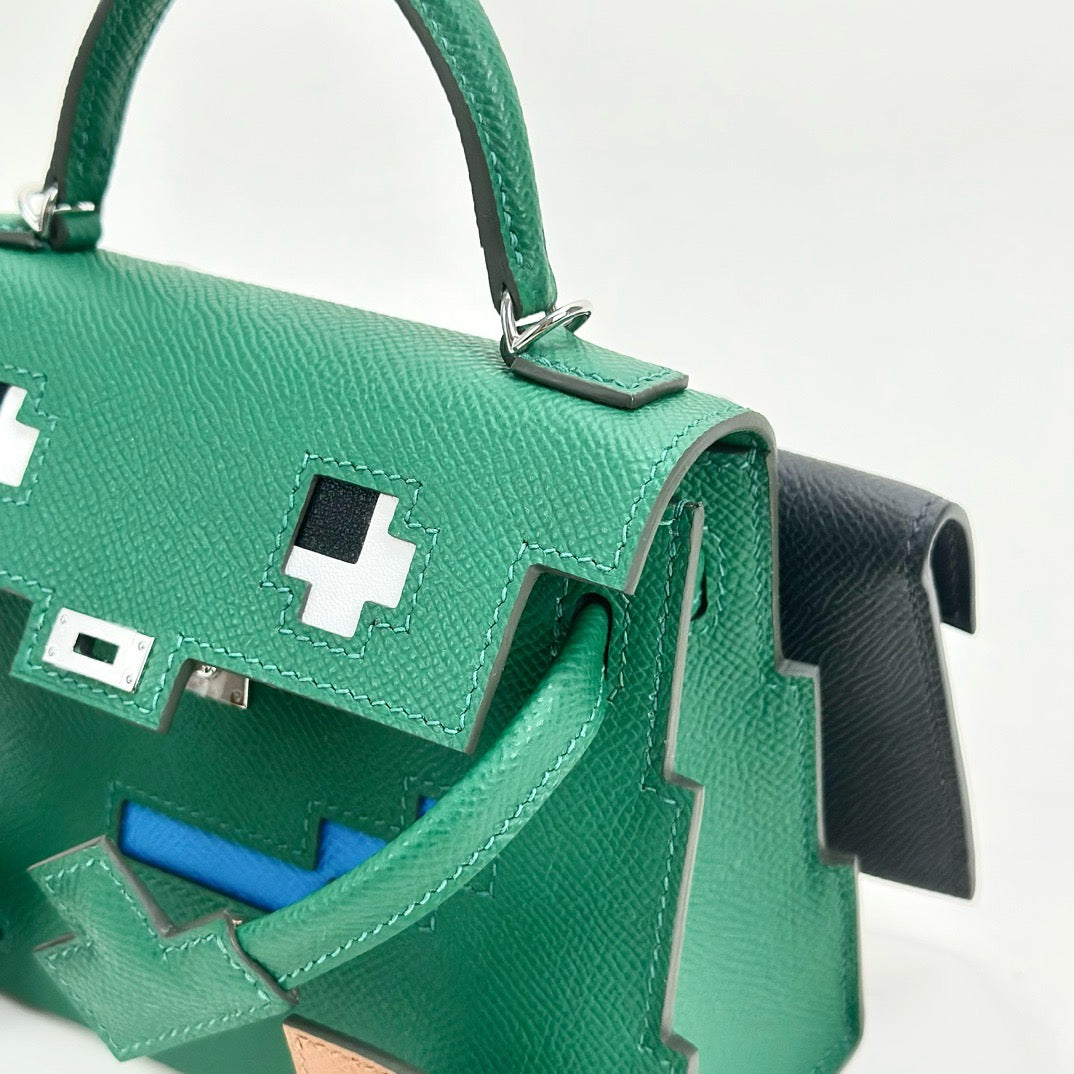 KELLY PICTO DOLL EPSOM LEATHER VERT VERTIGO WITH PALLADIUM HARDWARE (PHW)