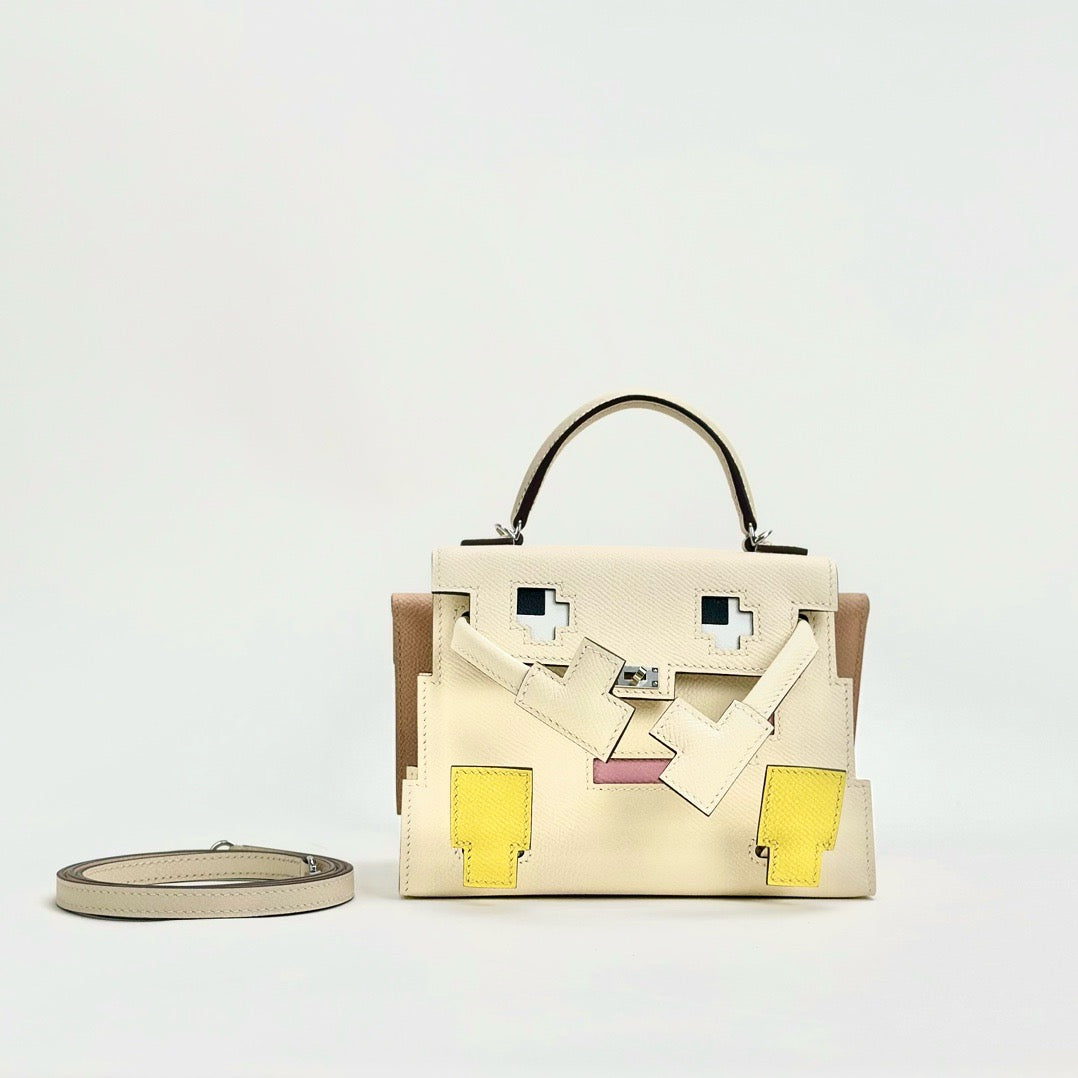 KELLY PICTO DOLL EPSOM LEATHER NATA WITH PALLADIUM HARDWARE (PHW)