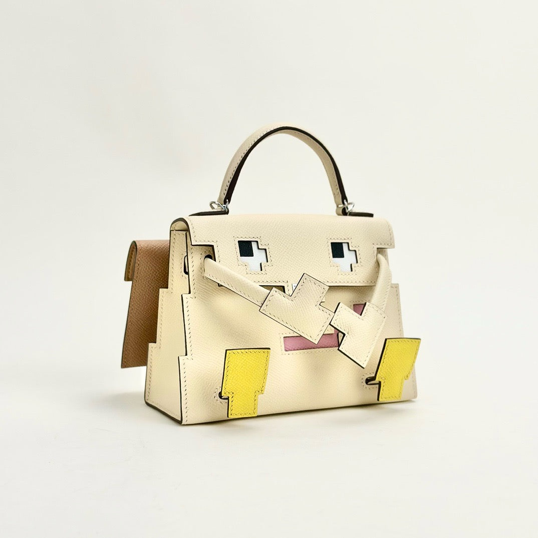 KELLY PICTO DOLL EPSOM LEATHER NATA WITH PALLADIUM HARDWARE (PHW)